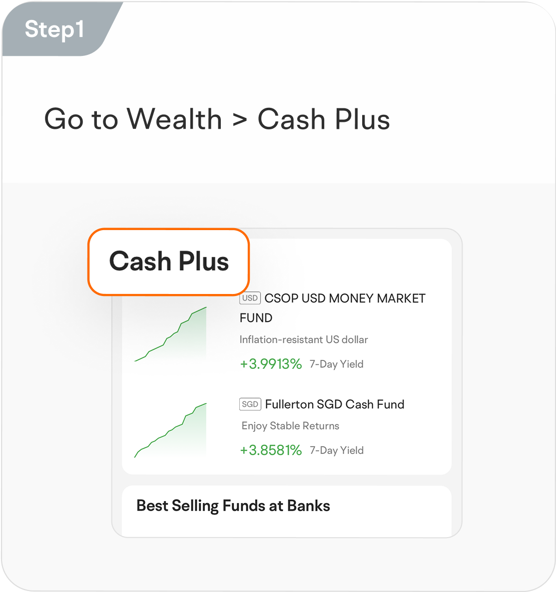 Gehen Sie zu Vermögen > Cash Plus